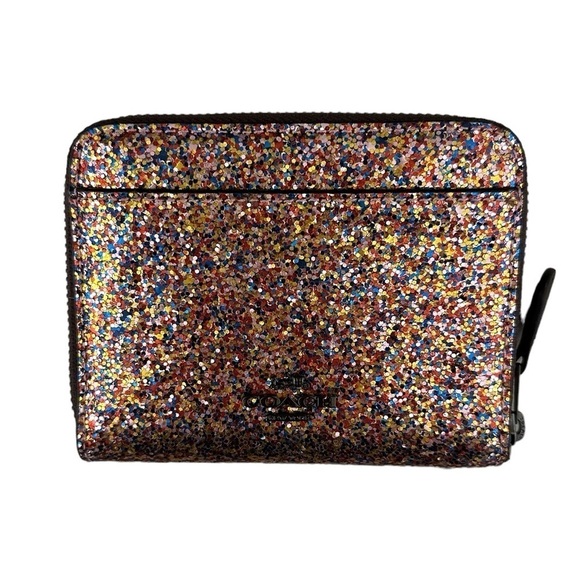 Coach X Keith Haring Small Zip Around Wallet Multi Glitter #F55639 New With Tags - Picture 5 of 16